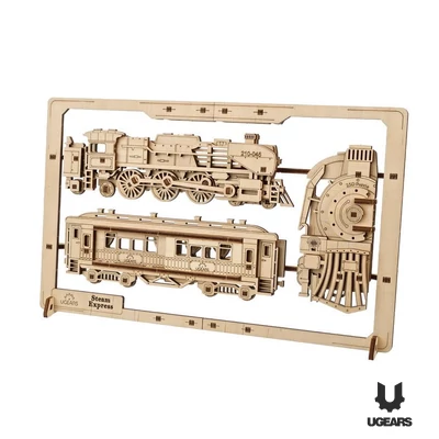 UGEARS Gőzmozdony 2.5D puzzle